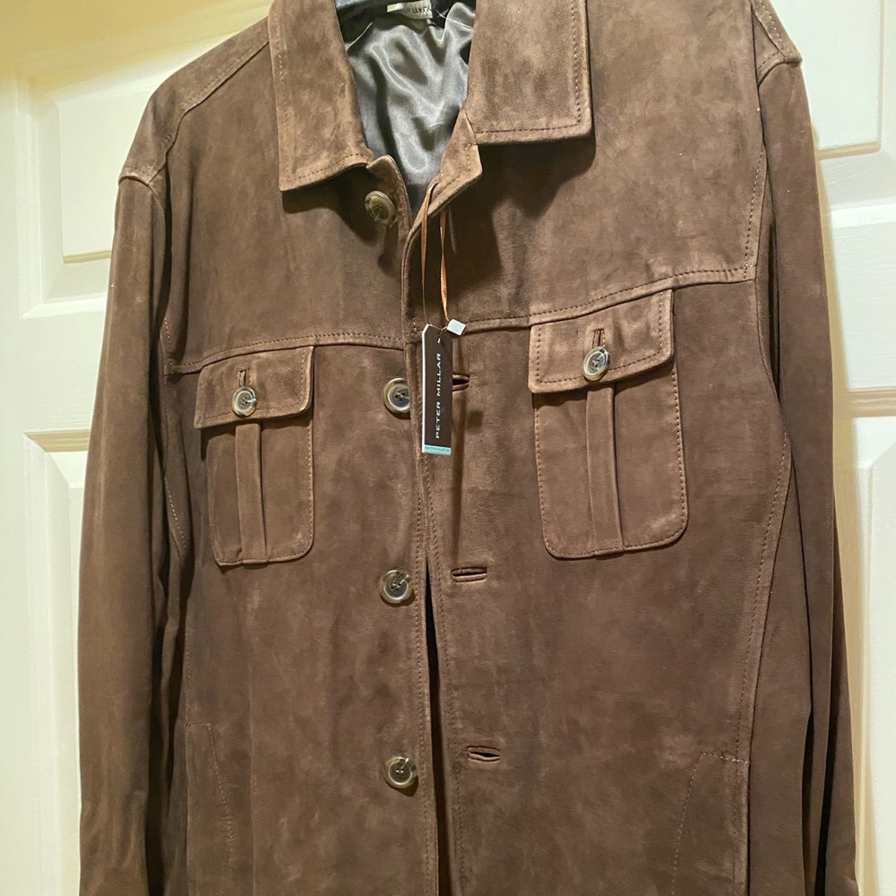 Peter Millar men’s suede jacket.